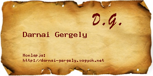 Darnai Gergely névjegykártya